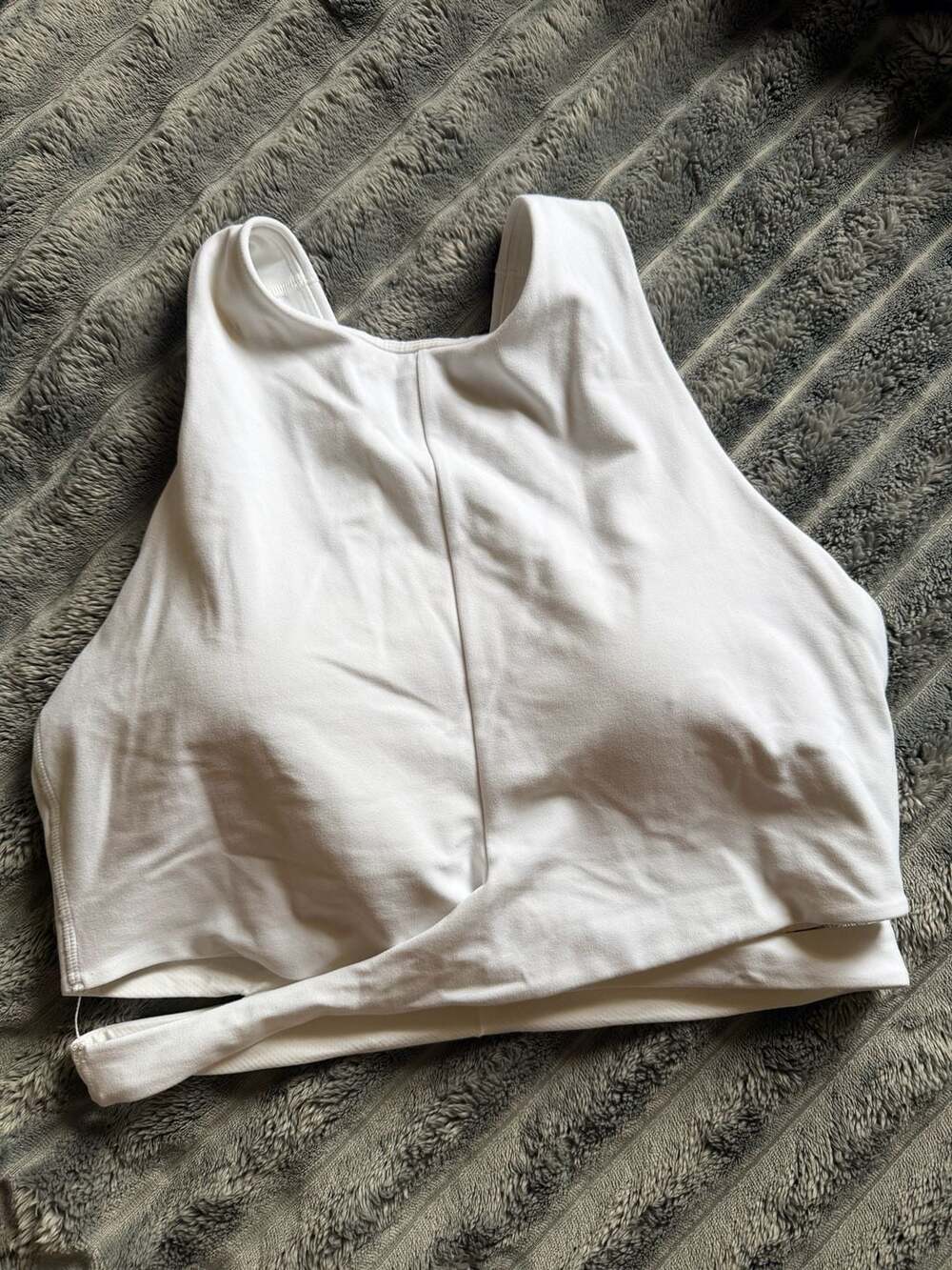 Athleta Conscious Cut Out Crop D-DD White Sports Bra